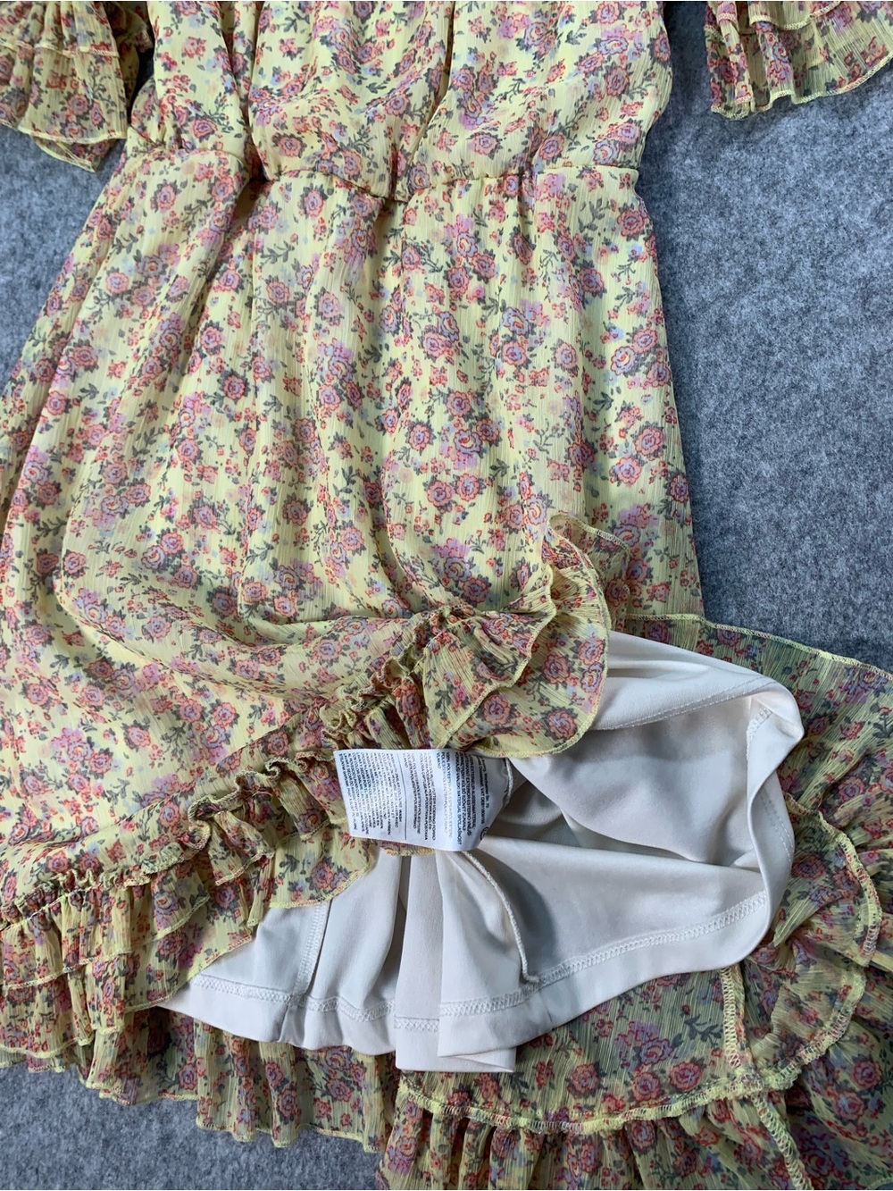 ClockHouse ' Yellow Floral Ruffle Off-Shoulder Dress - Picture 6 of 13
